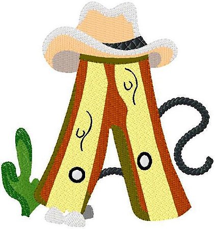 Matriz Bordado Alfabeto Cowboy Alegre