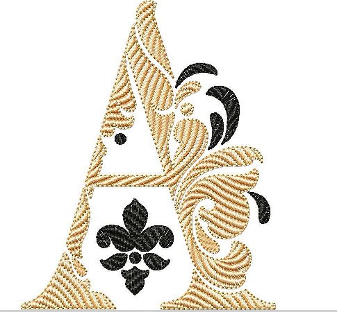 Matriz Bordado Alfabeto Damasco