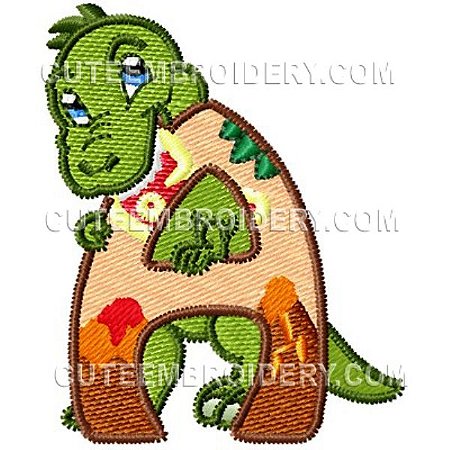 Matriz Bordado Alfabeto Dinossauro