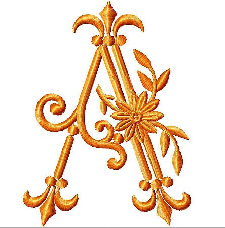 Matriz Bordado Alfabeto Flor De Lis