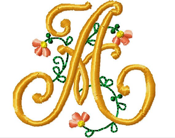 Matriz Bordado Alfabeto Floral 11