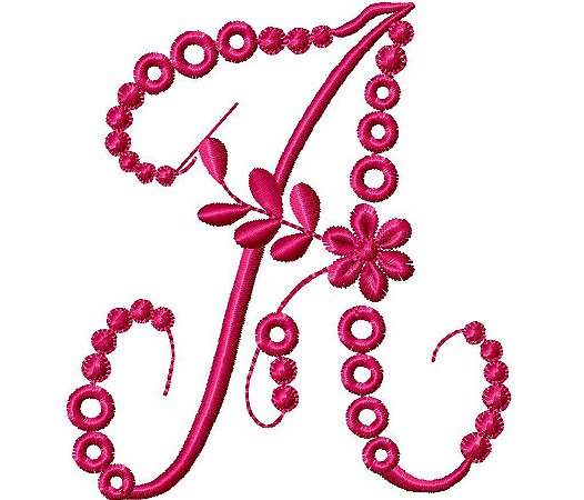 Matriz Bordado Alfabeto Floral 14
