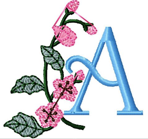 Matriz Bordado Alfabeto Floral 15