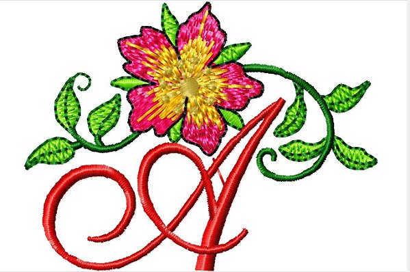 Matriz Bordado Alfabeto Floral 2