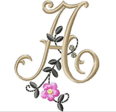 Matriz Bordado Alfabeto Floral 3