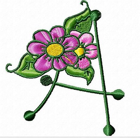 Matriz Bordado Alfabeto Floral 4