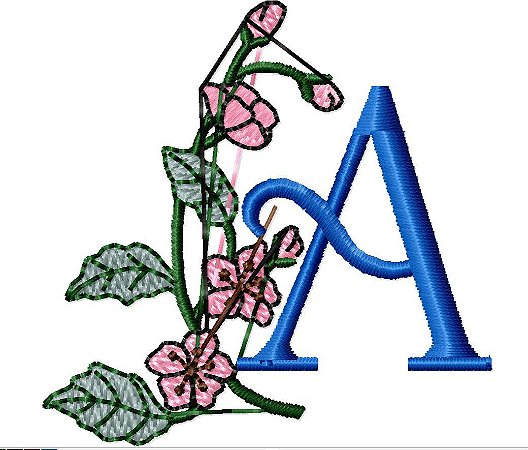 Matriz Bordado Alfabeto Floral 6