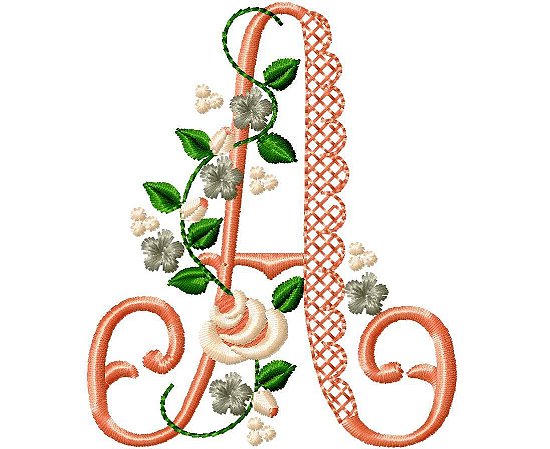 Matriz Bordado Alfabeto Florzinhas Delicadas