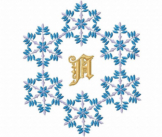 Matriz Bordado Alfabeto Frozen Com Moldura
