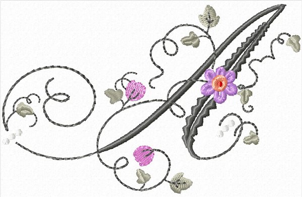 Matriz Bordado Alfabeto Jardim Com Florzinhas