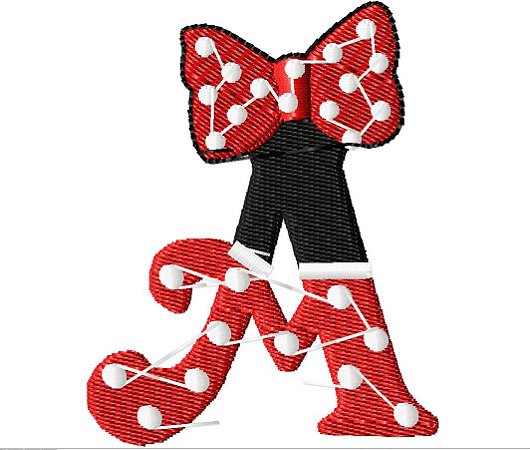 Matriz Bordado Alfabeto Minnie Laço