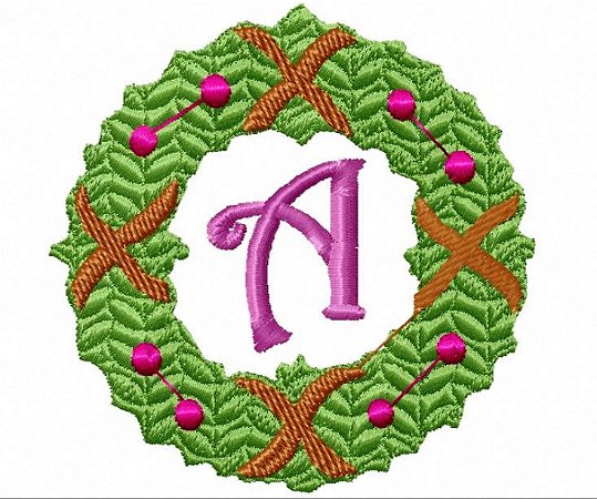 Matriz Bordado Alfabeto Natal Guirlanda