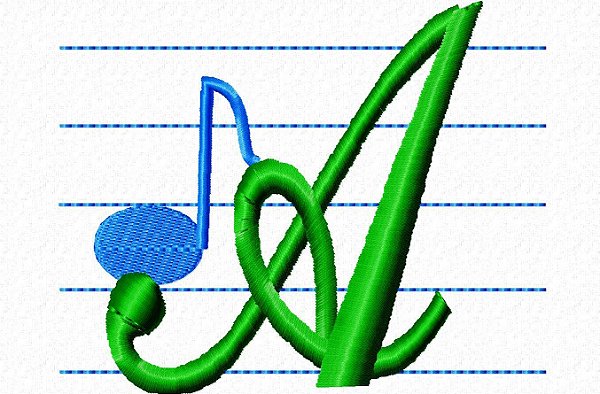 Matriz Bordado Alfabeto Notas Musicais