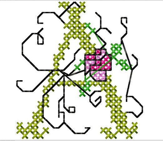 Matriz Bordado Alfabeto Ponto Cruz Com Rosas