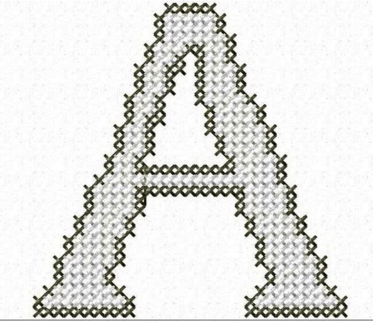 Matriz Bordado Alfabeto Ponto Cruz Letras Planas