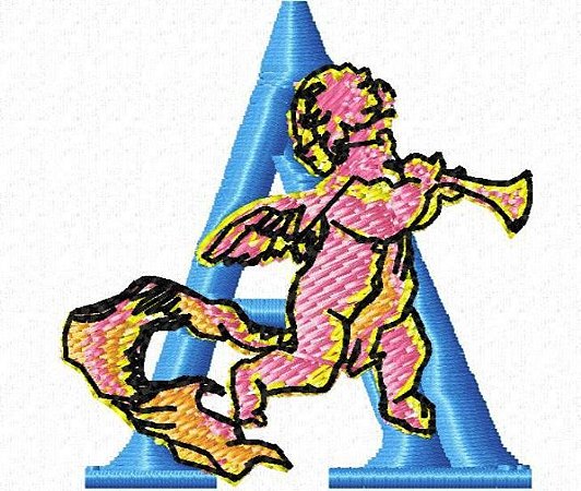 Matriz Bordado Alfabeto Querubim