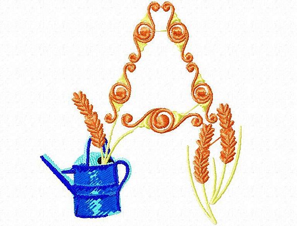 Matriz Bordado Alfabeto Ramo De Trigo
