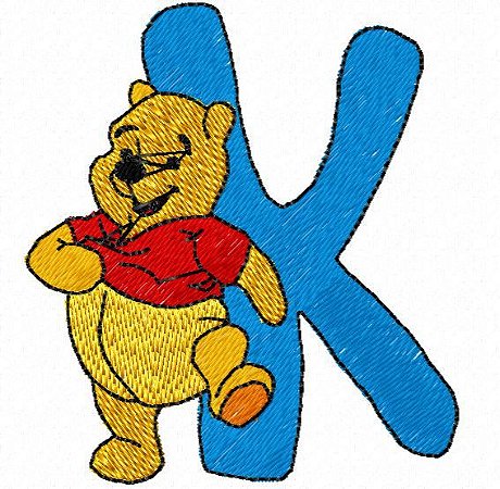 Matriz Bordado Alfabeto Ursinho Pooh