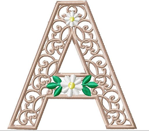 Matriz Bordado Alfabeto Vazado Supremo