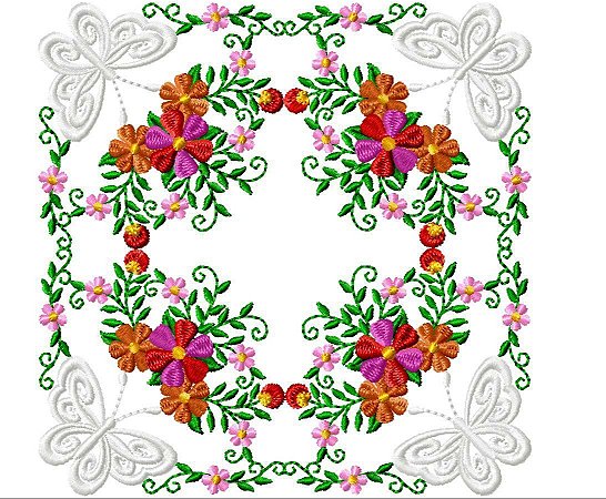 Matriz Bordado Borboletas e Flores