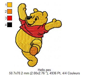 Matriz Bordado Ursinho Pooh Alegre