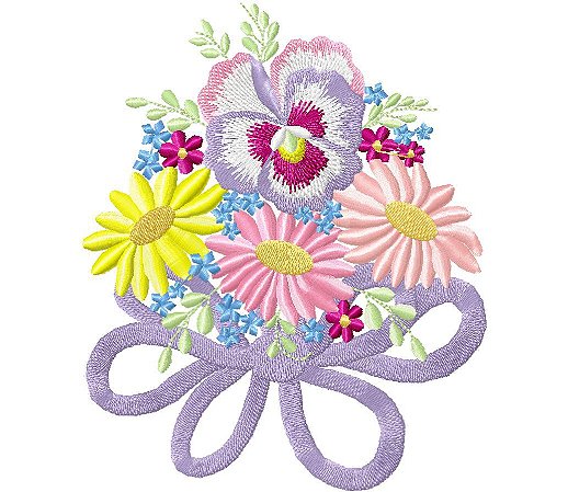 Matriz Bordado Arranjo De Flores Lindos