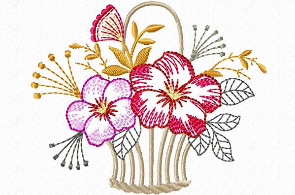 Matriz Bordado Cestas De Flores