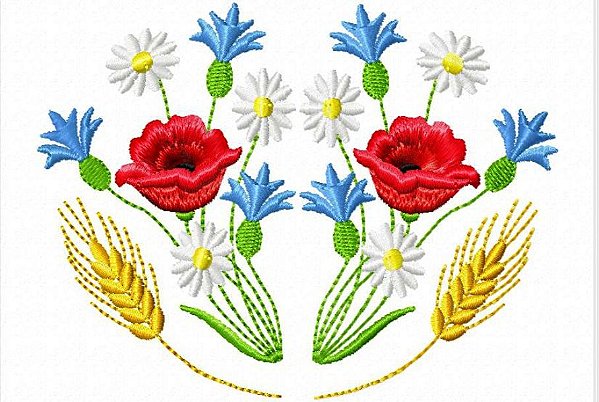 Matriz Bordado Trigo Com Flores