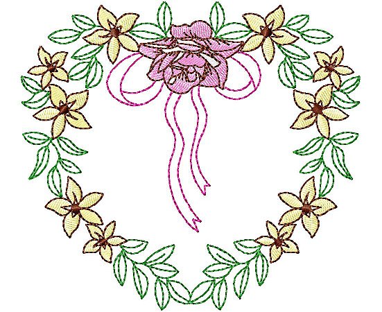 Matriz Bordado Corações Florais