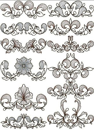 Matriz Bordado Quilt Floral Rippled