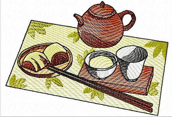 Matriz Bordado Chá Da Tarde Lindo