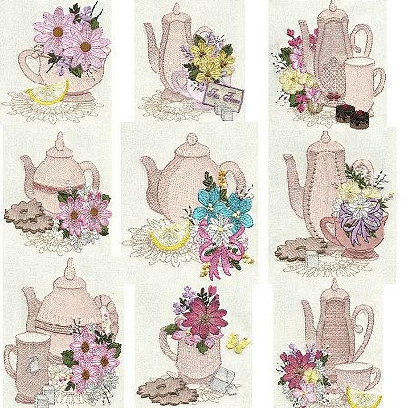 Matriz Bordado Hora Do Chá