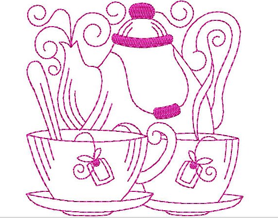 Matriz Bordado Redwork Cozinha Alegre