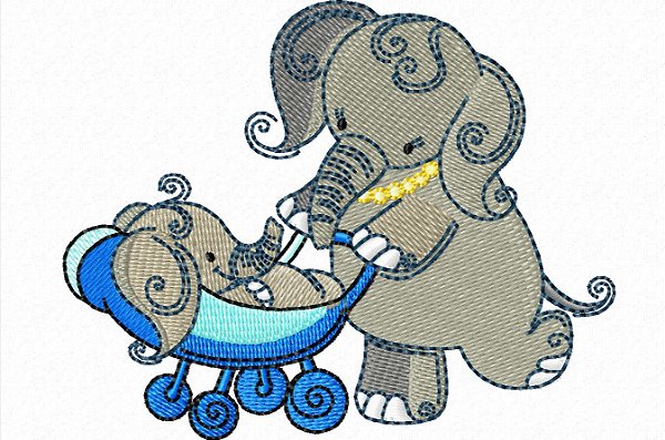 Matriz Bordado Elefantinha Com Bebê