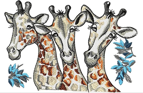 Matriz Bordado Família De Girafas