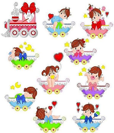 Matriz Bordado Menina Baby No Carrinho
