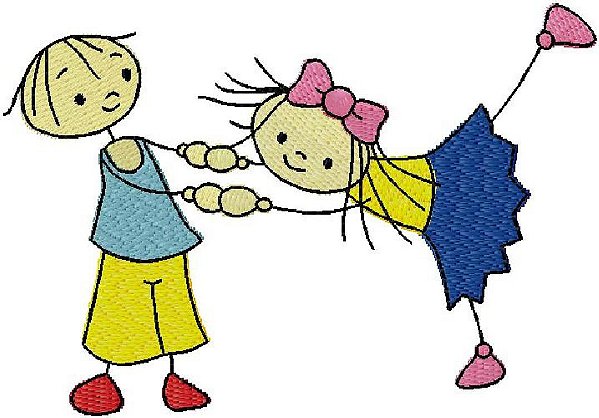 Matriz Bordado Menina Palito Dançando