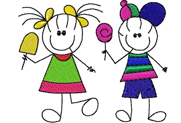 Matriz Bordado Meninas E Meninos Palito