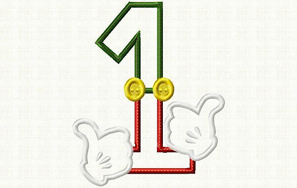 Matriz Bordado Aplique Números Luvas Do Mickey