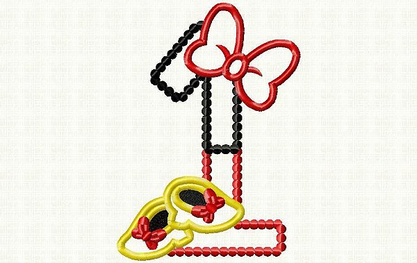 Matriz Bordado Aplique Números Sapatinho Da Minnie