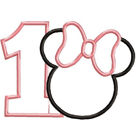 Matriz Bordado Mêsversário Aplique Minnie
