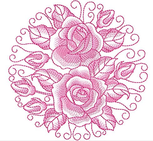 Matriz Bordado Lindas Rosas Delicadas