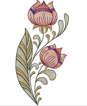 Matriz Bordado Lindas Tulipas Rippled