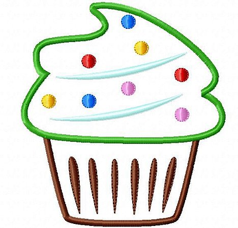 Matriz Bordado Aplique Cupcake 2