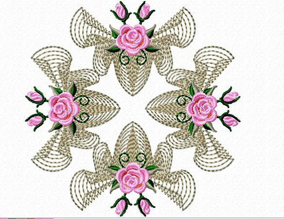 Matriz Bordado Quilt Rosas Delicado