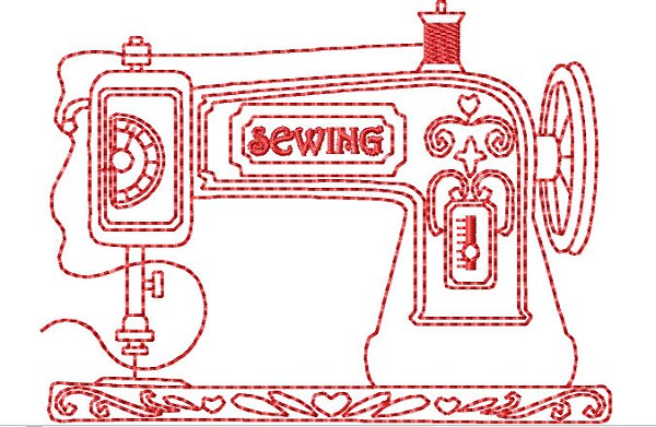 Matriz Bordado Maquina Costura Vintage Redwork