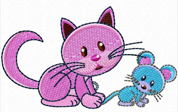 Matriz Bordado Gatinho E Ratinho