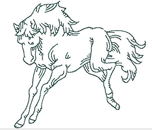 Matriz Bordado Cavalos Redwork