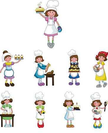 Matriz Bordado Meninas Cozinheiras