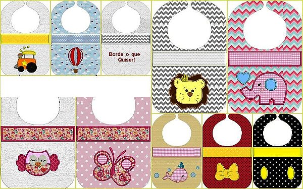 Matriz Bordado Aplique Babadores Lindos Em 2 Etapas